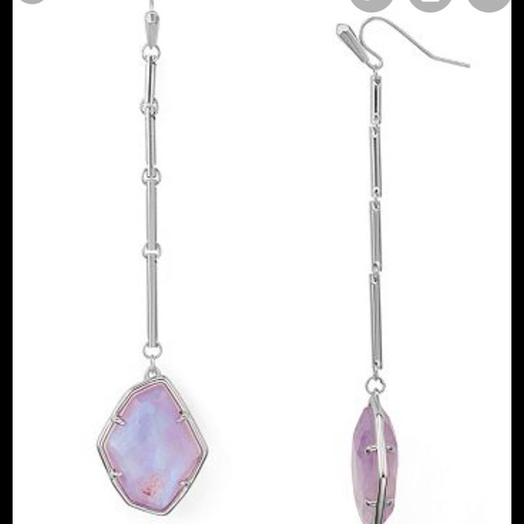 Charmian Gold Drop Earring (Amethyst) - Picture 2 of 8